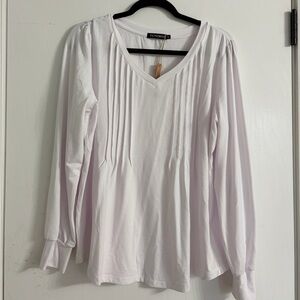Brand New Elegant White Blouse with Pleats